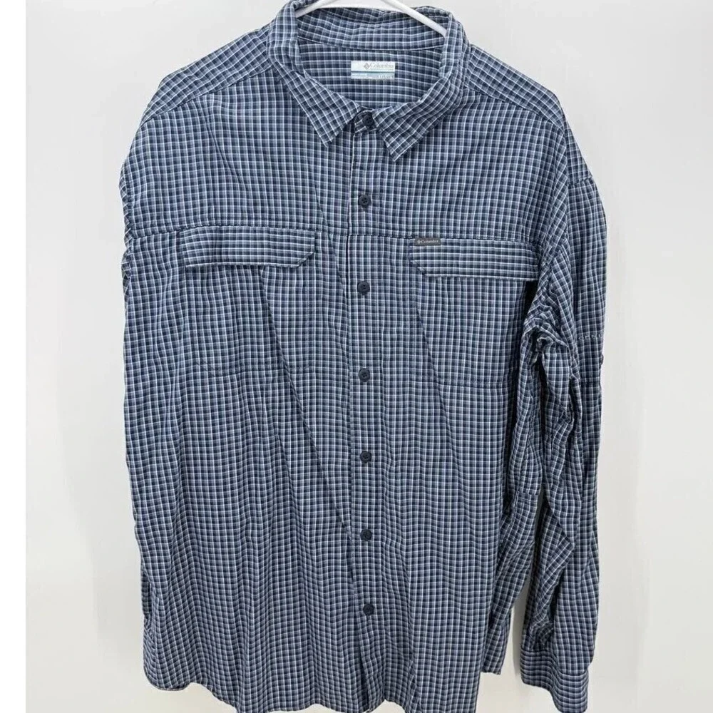 Columbia Silver Ridge 2 Plaid Button Down Shirt Long‎ Sleeve Omni-Shade 2XL 2XL